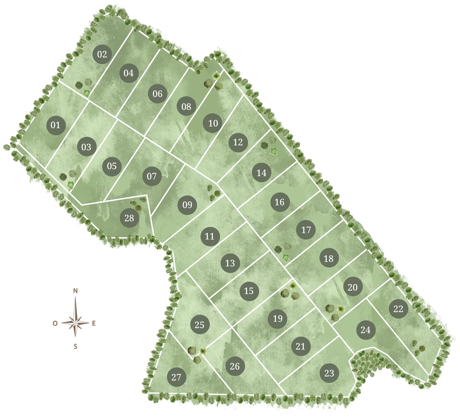 Master plan de Tierras de San Rafael con sus 28 lotes